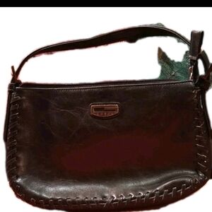 Guess Black Vintage Mini Leather Shoulder Bag